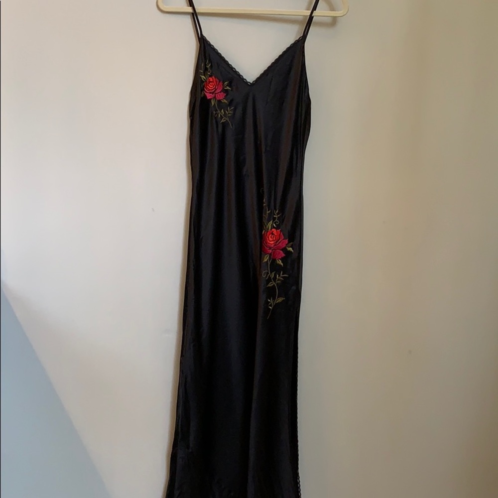 Black satin NightgownNWOT